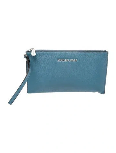 Pre-owned Michael Michael Kors Leather Clutch In Blue