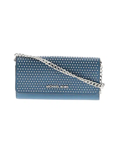 Pre-owned Michael Michael Kors Leather Clutch In Blue