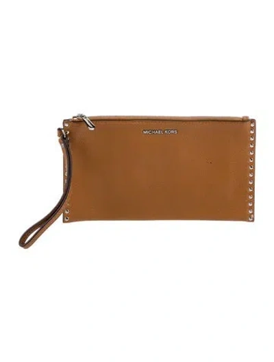 Pre-owned Michael Michael Kors Leather Clutch In Brown