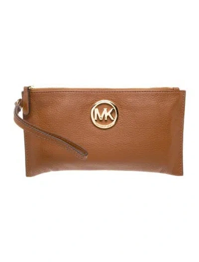 Pre-owned Michael Michael Kors Leather Clutch In Brown