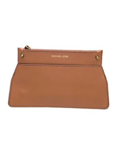 Pre-owned Michael Michael Kors Leather Clutch In Brown