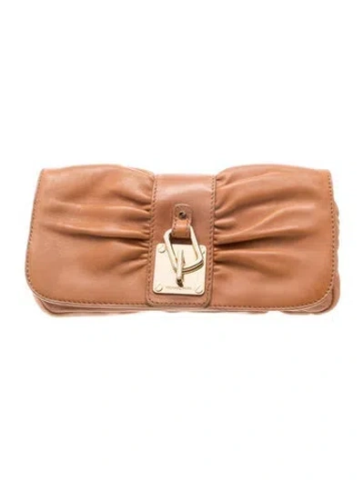 Pre-owned Michael Michael Kors Leather Clutch In Brown