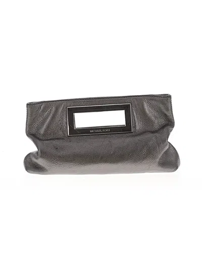 Pre-owned Michael Michael Kors Leather Clutch In Gray
