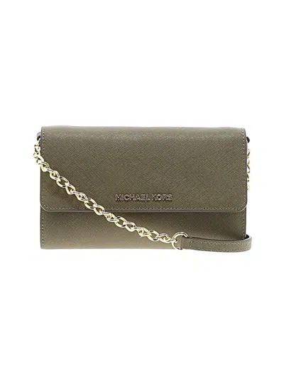 Pre-owned Michael Michael Kors Leather Clutch In Green