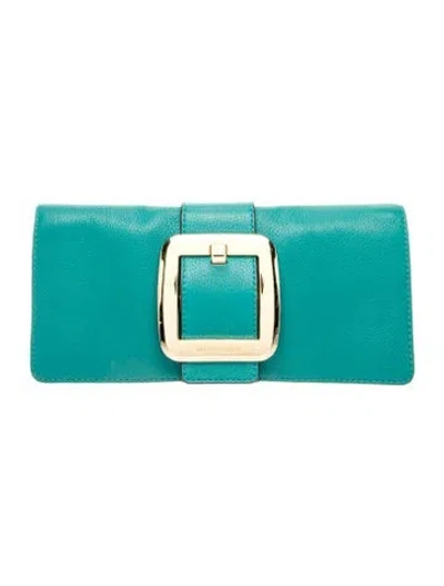 Pre-owned Michael Michael Kors Leather Clutch In Green
