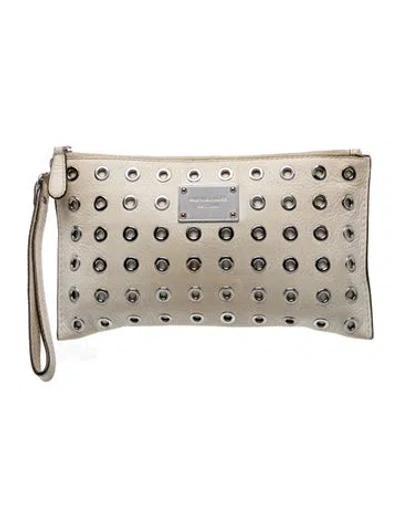 Pre-owned Michael Michael Kors Leather Clutch In Neutral