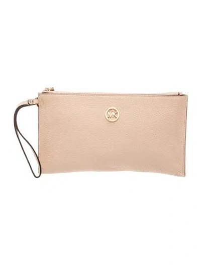 Pre-owned Michael Michael Kors Leather Clutch In Neutral