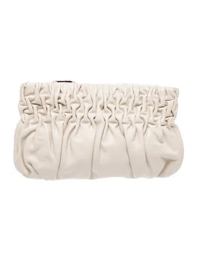 Pre-owned Michael Michael Kors Leather Clutch In Neutrals