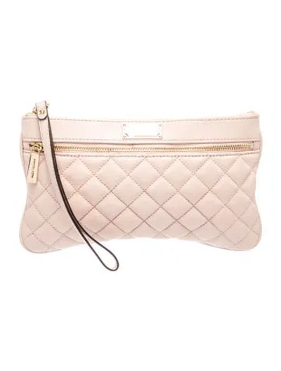 Pre-owned Michael Michael Kors Leather Clutch In Pink
