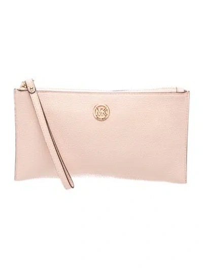 Pre-owned Michael Michael Kors Leather Clutch In Pink