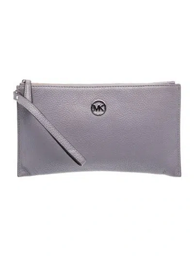 Pre-owned Michael Michael Kors Leather Clutch In Purple