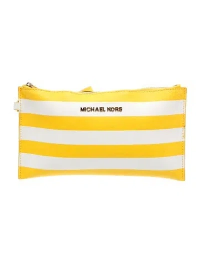 Pre-owned Michael Michael Kors Leather Clutch In Yellow