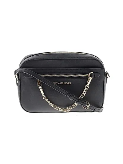 Pre-owned Michael Michael Kors Leather Crossbody Bag In Black
