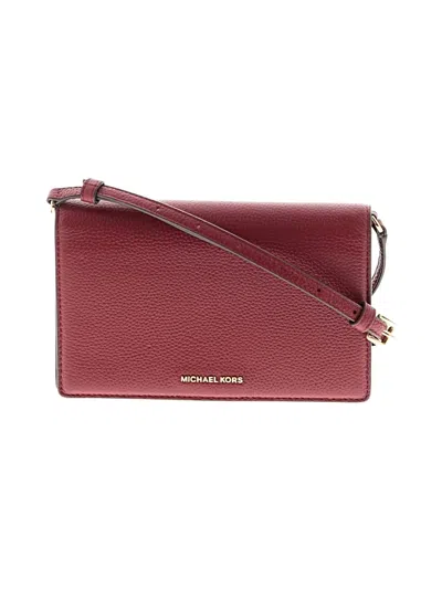 Pre-owned Michael Michael Kors Leather Crossbody Bag In Burgundy