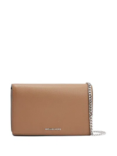 Michael Michael Kors Leather Crossbody Bag In Neutrals