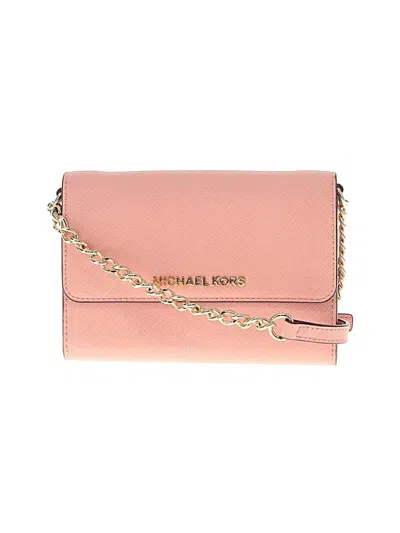 Pre-owned Michael Michael Kors Leather Crossbody Bag In Pink