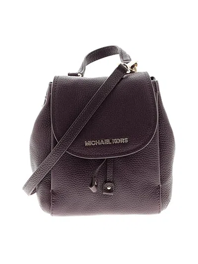 Pre-owned Michael Michael Kors Leather Crossbody Bag In Purple