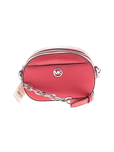 Michael Michael Kors Leather Crossbody Bag In Red