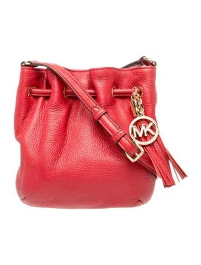 Pre-owned Michael Michael Kors Leather Crossbody Bag In Red