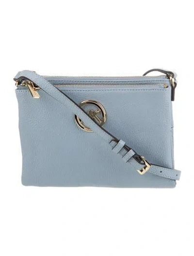 Pre-owned Michael Michael Kors Leather Crossbody Bag W/ Tags In Blue