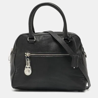 Michael Michael Kors Leather Dome Top Handle Bag In Black