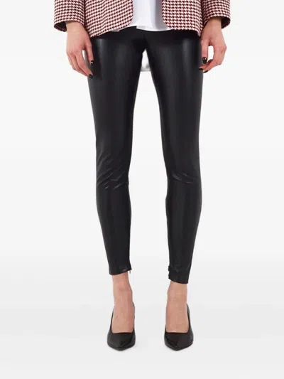 Michael Michael Kors Leather-effect Leggings In Black