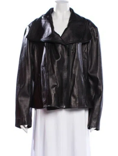 Pre-owned Michael Michael Kors Leather Faux Fur Jacket In Black
