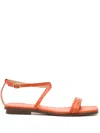 Michael Michael Kors Leather Flat Sandals In Orange