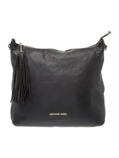 Pre-owned Michael Michael Kors Leather Hobo In Black