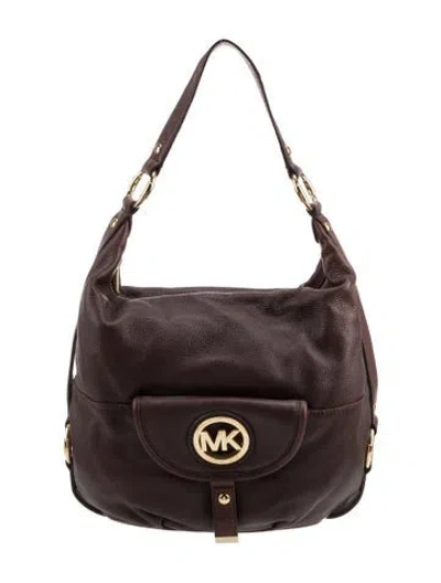 Pre-owned Michael Michael Kors Leather Hobo In Brown