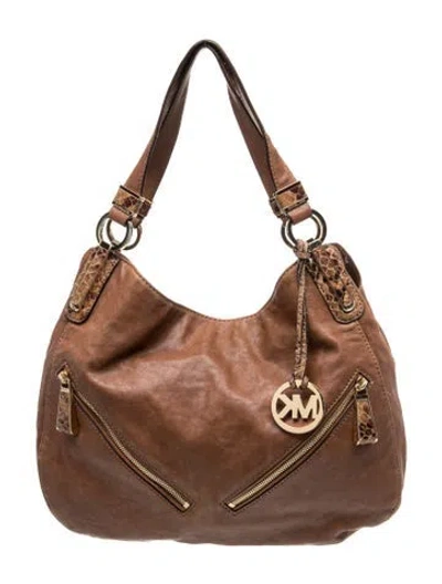 Pre-owned Michael Michael Kors Leather Hobo In Brown