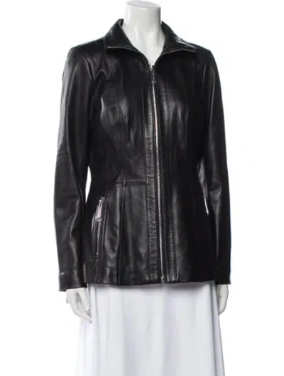 Pre-owned Michael Michael Kors Leather Jacket In Black