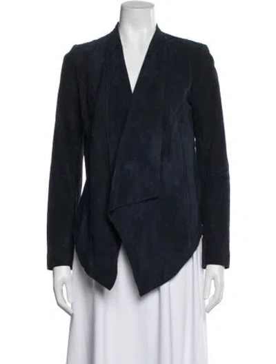 Pre-owned Michael Michael Kors Leather Jacket In Blue