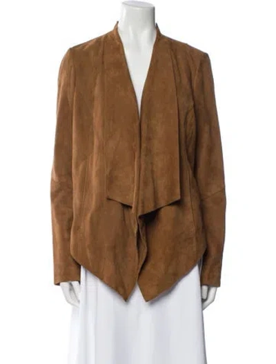Pre-owned Michael Michael Kors Leather Jacket In Brown