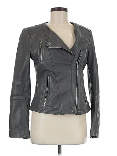 Pre-owned Michael Michael Kors Leather Jacket In Gray