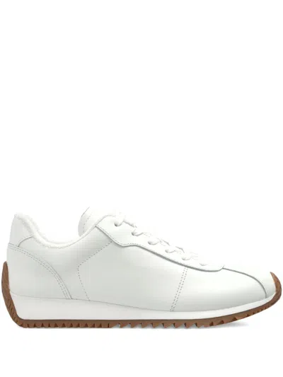 Michael Michael Kors Leather Lace-up Sneakers In White