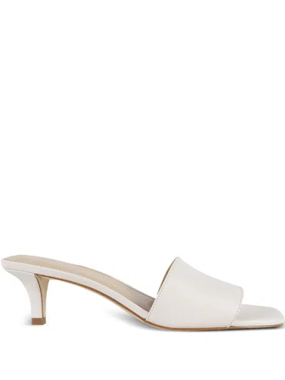 Michael Michael Kors Leather Mules In 白色
