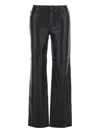 Michael Michael Kors Black Pants With Belt Loops In Leather Woman In Black