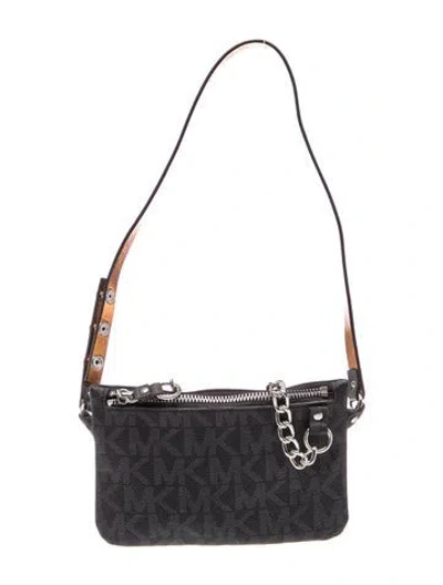 Pre-owned Michael Michael Kors Leather Pouch In Black