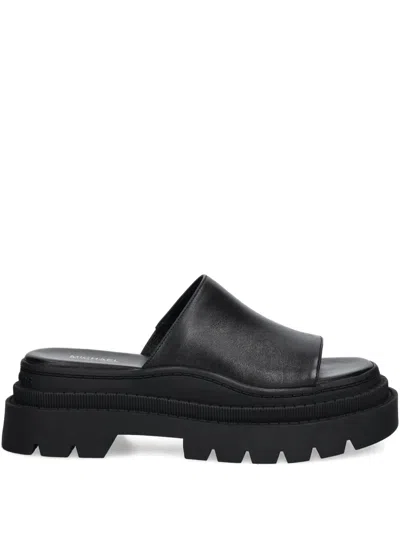 Michael Michael Kors Leather Sandals In Black