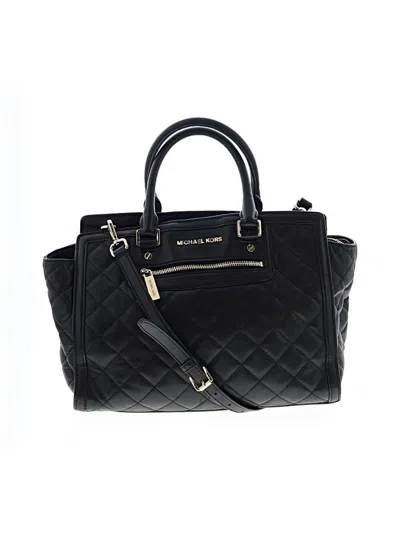 Pre-owned Michael Michael Kors Leather Satchel In Black