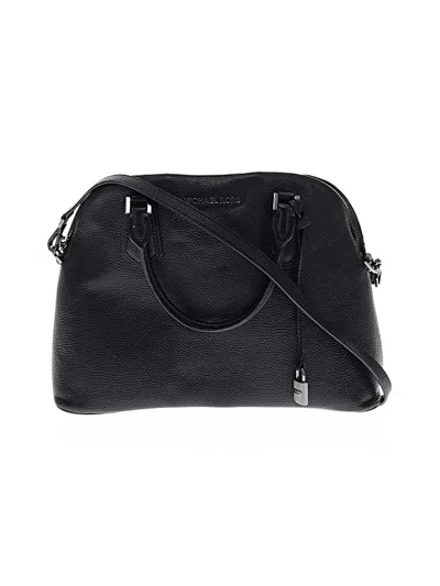 Pre-owned Michael Michael Kors Leather Satchel In Black