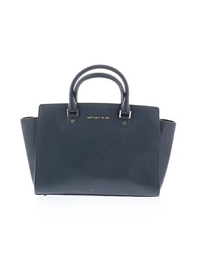 Pre-owned Michael Michael Kors Leather Satchel In Blue