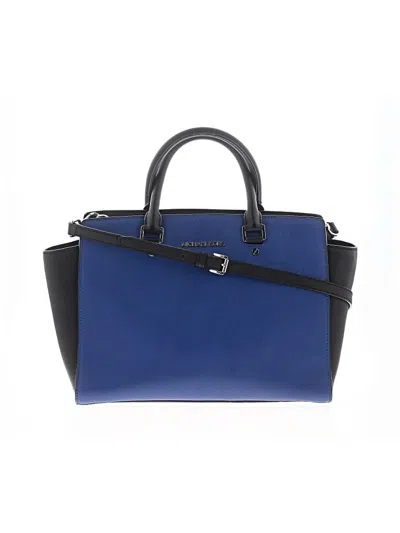 Pre-owned Michael Michael Kors Leather Satchel In Blue