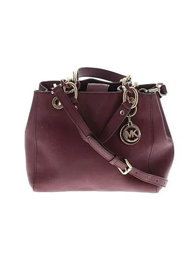 Pre-owned Michael Michael Kors Leather Satchel In Burgundy