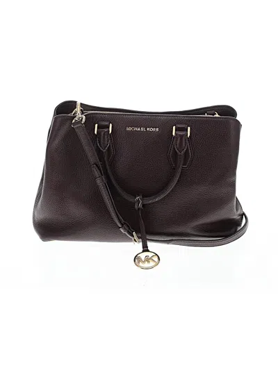 Pre-owned Michael Michael Kors Leather Satchel In Burgundy