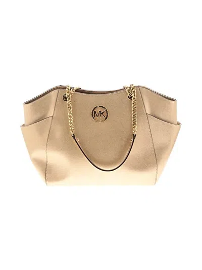 Pre-owned Michael Michael Kors Leather Satchel In Gold