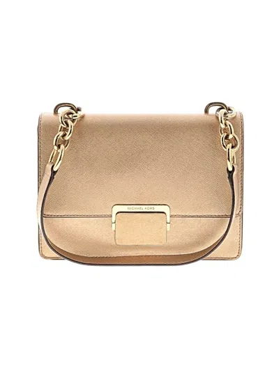 Pre-owned Michael Michael Kors Leather Satchel In Gold
