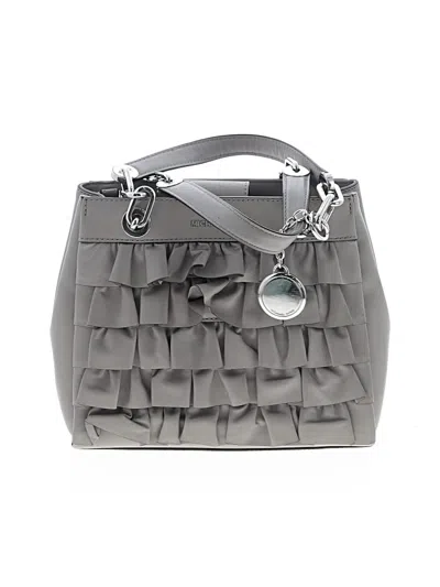 Pre-owned Michael Michael Kors Leather Satchel In Gray