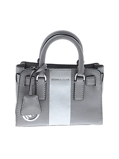Pre-owned Michael Michael Kors Leather Satchel In Gray